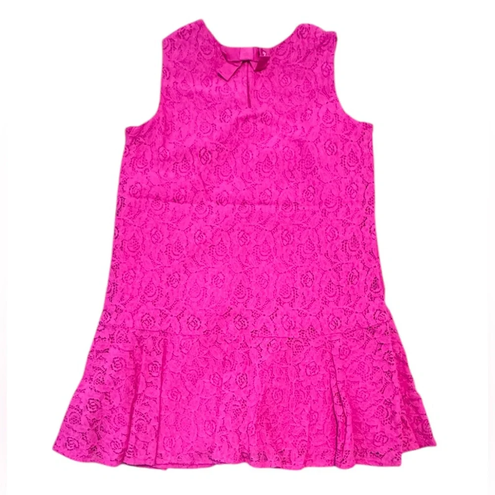 Gymboree | Girls Fuchsia Flower Laced Dress | Size Medium 7/8 | EUC